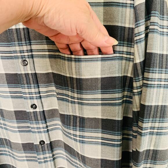 Lands' End Size XL Tall Sail Rigger Oxford Plaid Button Up Shirt Long Sleeve - Picture 4 of 6